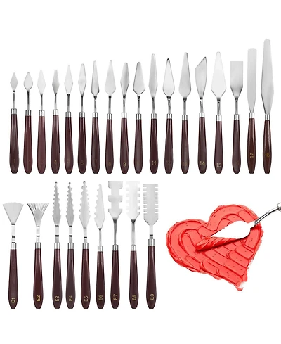 Xdovet Stainless Steel Palette Knife Set Wood Handle Oil Painting Spatula Kit