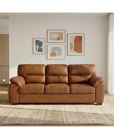 Streamdale Furniture 81" Modern Foil Fabric 3-Seater Sofa with Padded Armrests