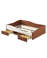 Streamdale Furniture Upholstered Daybed Frame with 2 Storage Drawers