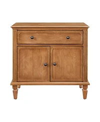 Streamdale Furniture Farmhouse Nightstand with Charging Station, Drawer, and Storage Cabinet