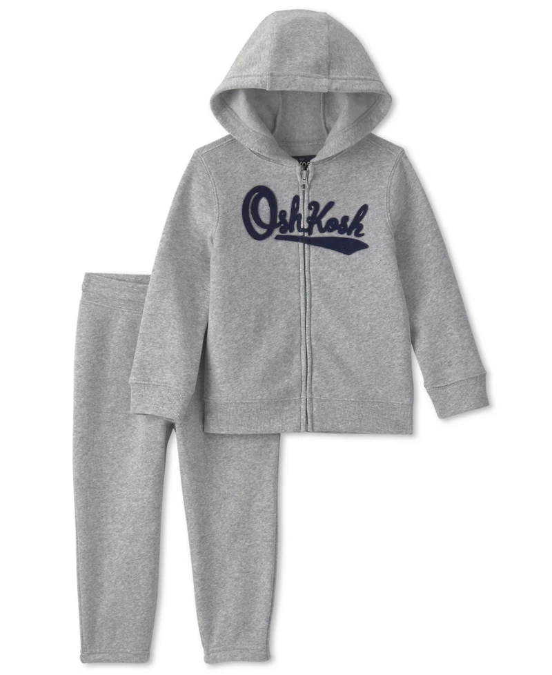 Osh Kosh Baby Boys' Long-Sleeve Oshkosh Logo Fleece Hoodie and Pants, 2-Piece Set