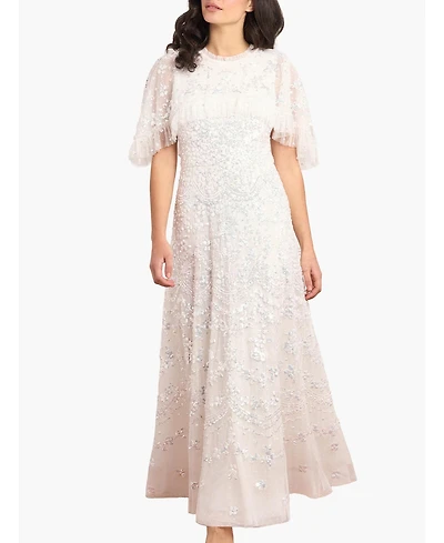 Needle & Thread Women's Freya Cape Ankle Gown Sequin-Embellished Dress