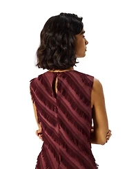 Whistles Women's Fringe Textured Sleeveless Midi Dress