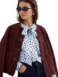 Phase Eight Women's Tie Neck Polka Dot Blouse