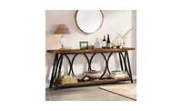 Slickblue 70.9" Industrial Console Table with 2-Tier Shelves