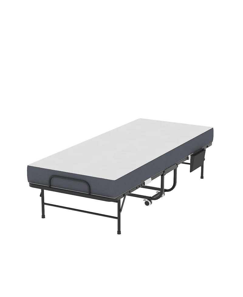 Streamdale Furniture 75" Folding Bed with 5" Memory Foam Mattress, Heavy-Duty Rollaway Guest Bed