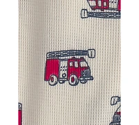 Carters Baby Boys' Firetrucks Thermal Snug Fit Footed Long-Sleeve Pajama