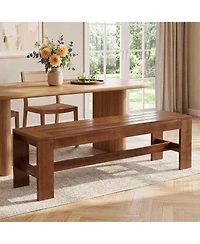Tribesigns 55'' Solid Wood Dining Bench, Farmhouse Kitchen Table Bench for Dining Room | Long Wood Bench, Farmhouse Dining Table Bench