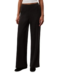 Calvin Klein Performance Women's Pull-On Waffle-Knit Relaxed-Fit Straight-Leg Pants
