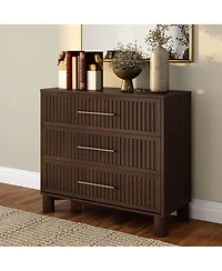 Plank+Beam Sera Fluted Drawer Dresser with Brass Handle