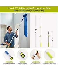 Xdovet Paint Roller Kit Extension Pole Brushes Tape Drop Cloth