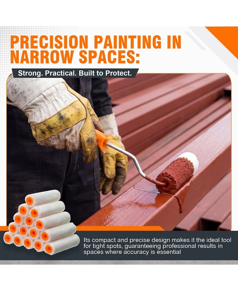 Xdovet Mini Paint Roller Brush Set for Trim Edge Corner Window Frame Touch Up