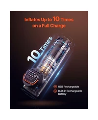 Mountaintop 4-Person Green Inflatable Cabin Tent, Rechargeable Pump, Tpu Tube, 5 Mesh Windows, Waterproof Portable with Carry Bag for Camping Hiking
