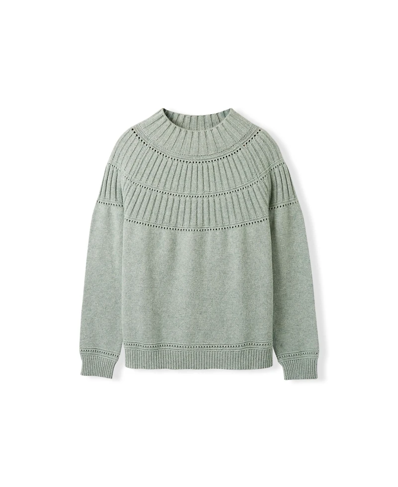 Celtic & Co. Women's Rib Stitch Yoke Oversized Jumper