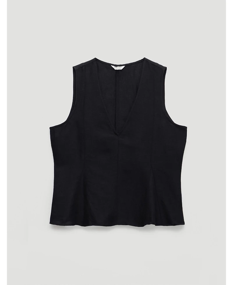 Hush Women's Jose V-Neck Godet Linen Top