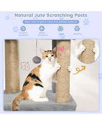 Hongge Five-Tier 64 Inch Cat Tree with Two Extra Large Condos