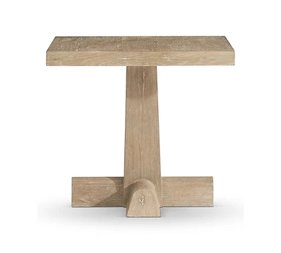 Bernhardt Tribeca 24" Wood Pedestal Side Table