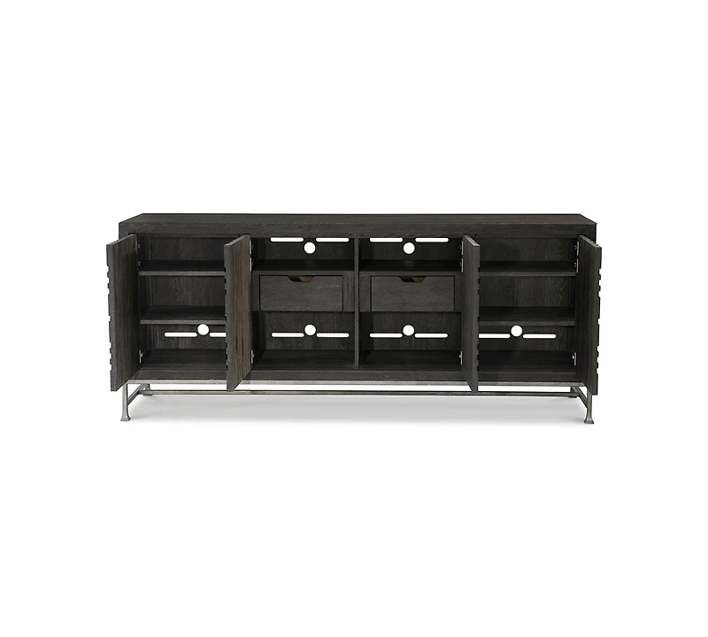 Bernhardt Tribeca 80.38" Wood & Steel Entertainment Credenza
