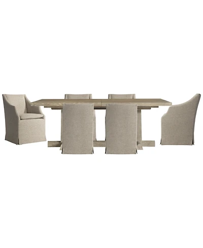 Bernhardt Tribeca 7-Piece Rectangle Dining Set (Table & 6 Upholstered Arm Chairs)