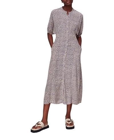 Whistles Women's Dashed Leopard Midi Dress