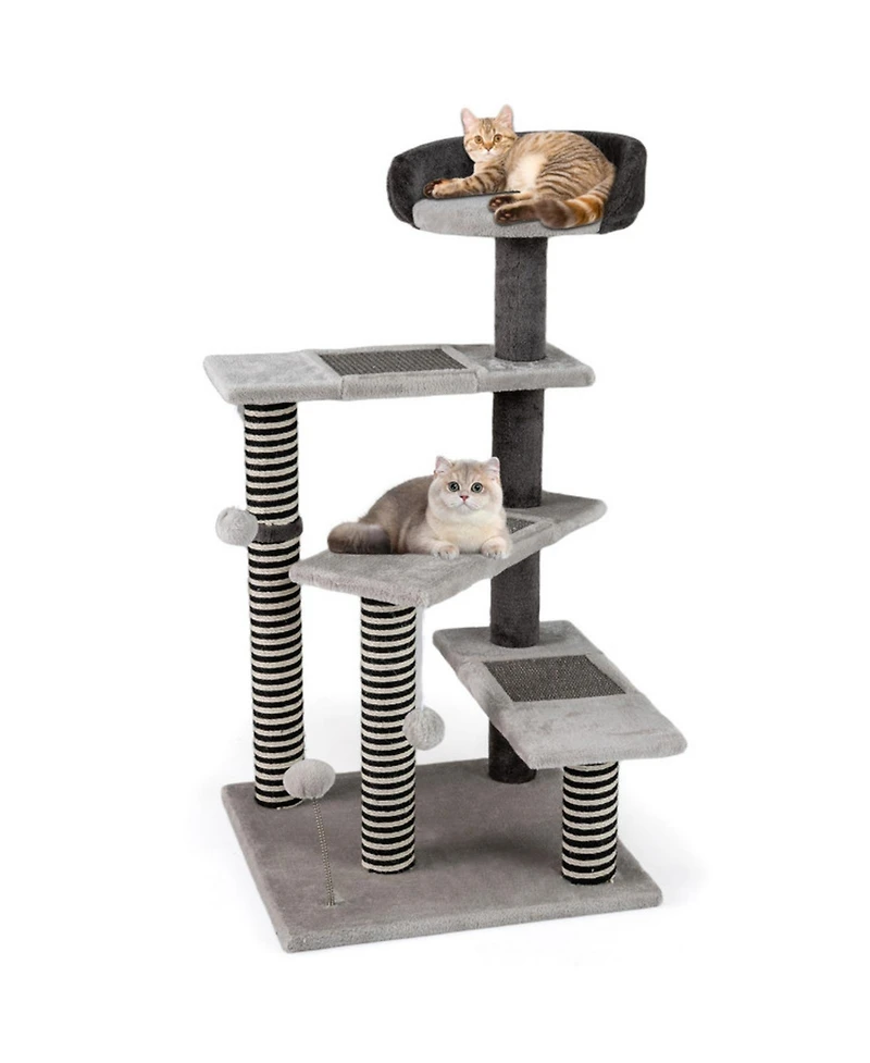Hongge Sisal and Jute Wrapped Kitten Cat Tower, 37 Inch Tall