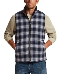 Weatherproof Vintage Men's Sherpa Lined Plaid Flannel Vest