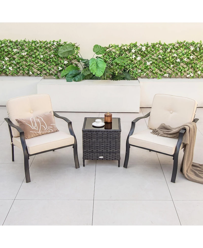 Gymax Set of Patio Metal Chairs Outdoor Dining Seat Heavy Duty with Cushions Garden