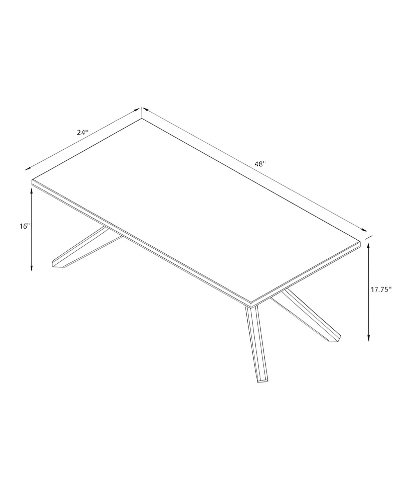 Sunset Living Furniture Cross Leg Rectangular Coffee Table