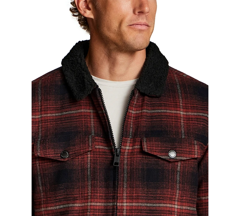 Weatherproof Vintage Men's Berber Lined Flannel Trucker Jacket
