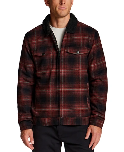 Weatherproof Vintage Men's Berber Lined Flannel Trucker Jacket