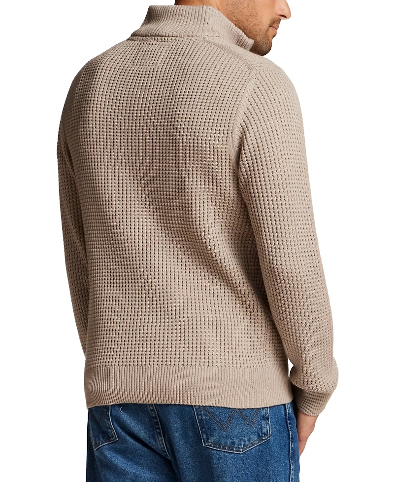 Weatherproof Vintage Men's Textured Zig Zag Yoke Quarter-Zip Sweater