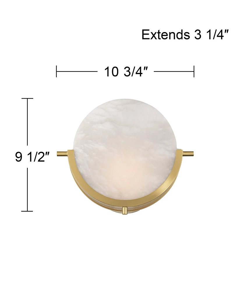 360 Lighting Barranco 9 1/2" High Warm Gold Alabaster Led Wall Sconce Set of 2
