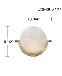 360 Lighting Barranco 9 1/2" High Warm Gold Alabaster Led Wall Sconce Set of 2
