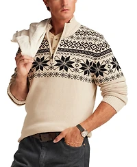 Weatherproof Vintage Men's Snowflake Yoke Quarter-Zip Sweater