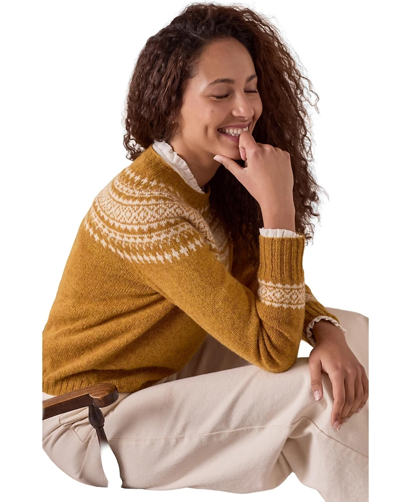 Celtic & Co. Women's Highlands Fair Isle Slim-fit Crew Neck Sweater