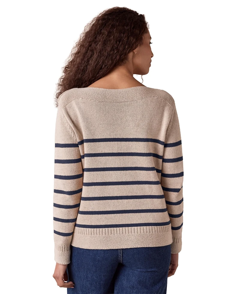 Celtic & Co. Women's Button Detail Gansey Sweater