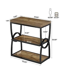 Tribesigns Narrow End Table, Couch Side Table with Storage | 3-Tier Storage, Sturdy Metal Frame