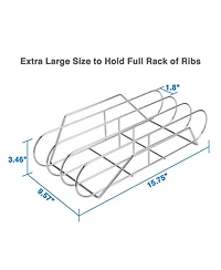 Xdovet Stainless Steel Rib Rack for Grill Holds 3 Ribs 18" Bbq Accessories Gifts Men