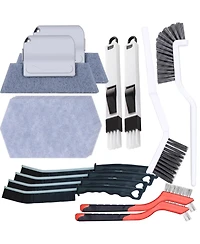 Xdovet 16Pcs Crevice Brush Set Hard Bristle Grout Scrubber