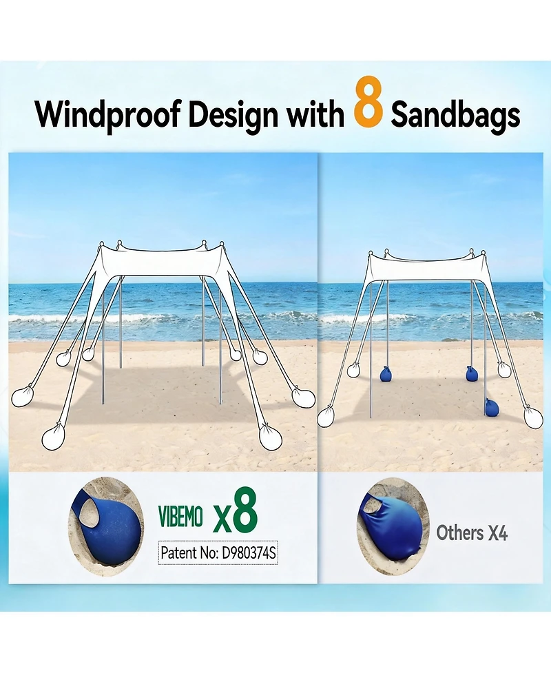 Aofar Beach Tent Sun Shade UPF50+ Pop Up Shelter 10 X Feet