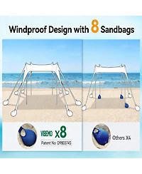 Aofar Beach Tent Sun Shade UPF50+ Pop Up Shelter 10 X Feet