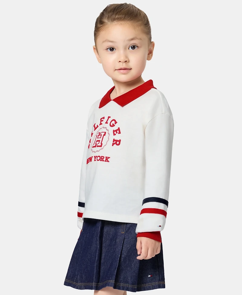 Tommy Hilfiger Girls' 2T-6X Ribbed Collared Top and Skort, 2-Piece Set