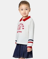 Tommy Hilfiger Girls' 2T-6X Ribbed Collared Top and Skort, 2-Piece Set
