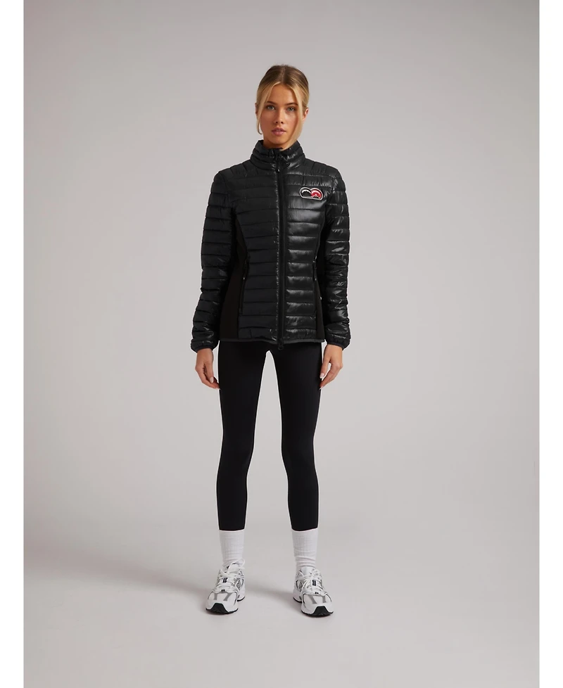 JACK1T Women's Short Funnel-Neck Puffer Jacket