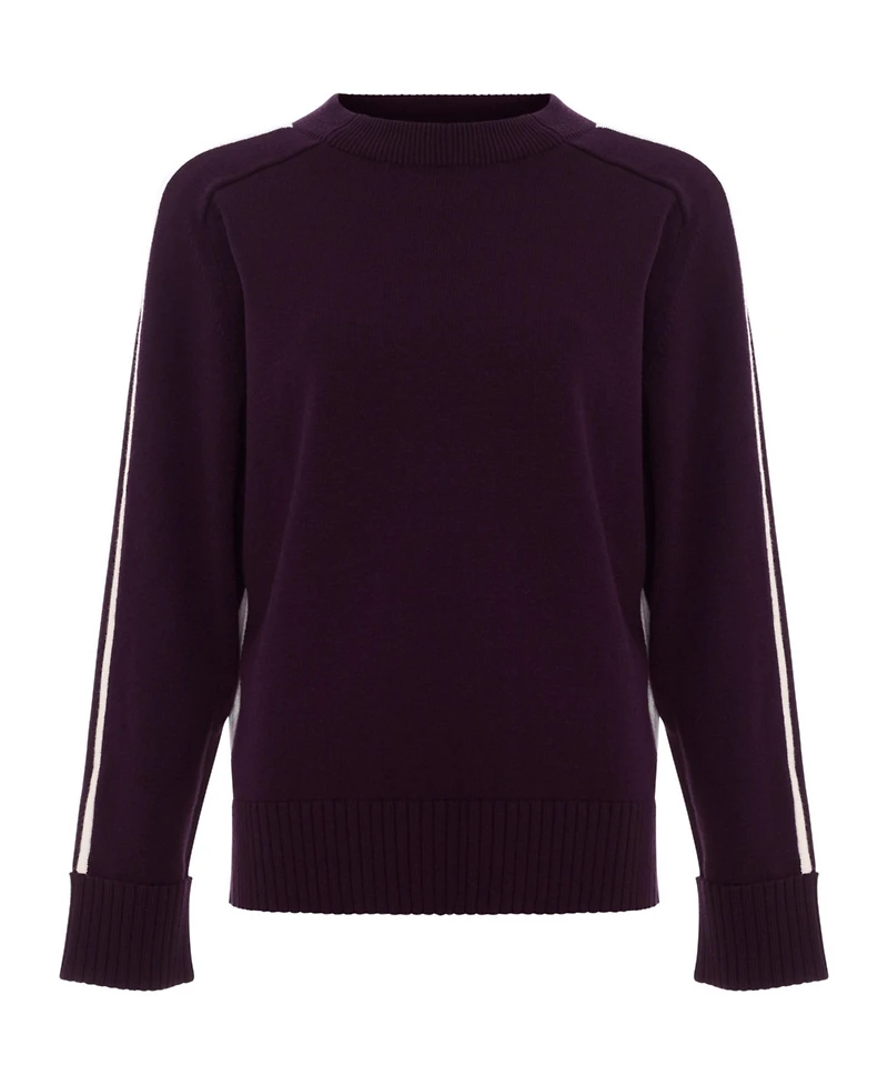 Phase Eight Women's Hallie Tipped Crewneck Long-Sleeve Contrast-Stripe Sweater