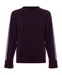 Phase Eight Women's Hallie Tipped Crewneck Long-Sleeve Contrast-Stripe Sweater