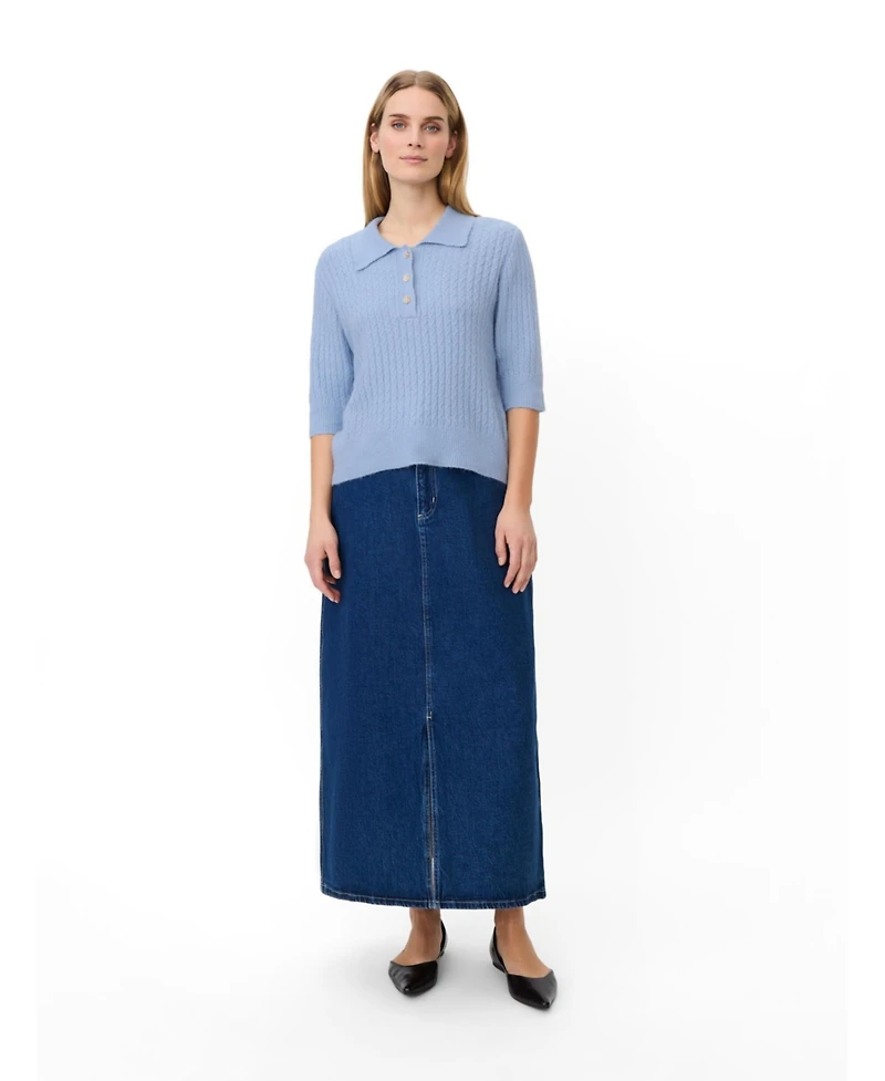 Masai Copenhagen Women's MaFynoria Short Sleeve Relaxed Knit Polo