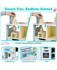 Hongge Wooden Ice Cream Shop 27-Piece Playset, Ages 3+