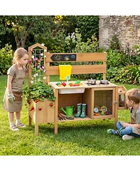 Hongge Detachable Bird Cage 7-Piece Mud Kitchen, Ages 3+