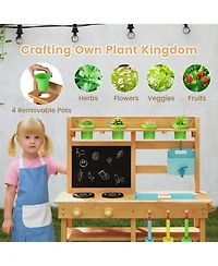 Hongge Wooden Outdoor Mud Play Kitchen, Ages 3+